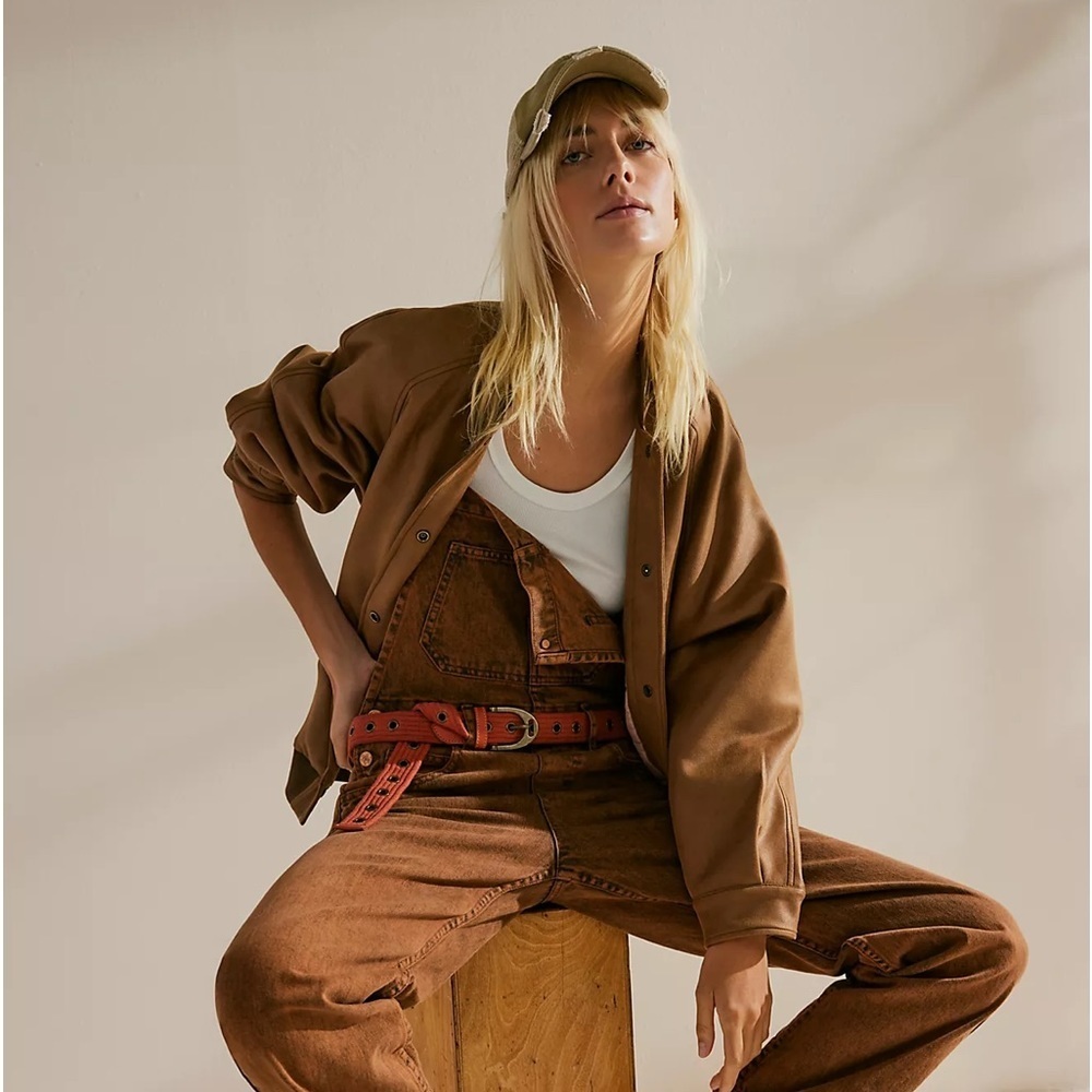 NWT We The Free Wild Rose Vegan Suede Bomber Jacket - Picture 4 of 8